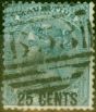 Collectible Postage Stamp Mauritius 1878 25c on 6d Slate-Blue SG88 Fine Used Stamp
