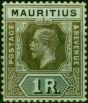 Mauritius 1917 1R Black-Blue-Green SG201 Fine LMM. King George V (1910-1936) Mint Stamps
