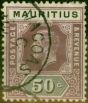 Rare Postage Stamp from Mauritius 1920 50c Dull Purple & Black SG200 Very Fine Used (2)