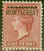 Collectible Postage Stamp from Montserrat 1883 1d Red SG6 P.12 Fine Mtd Mint