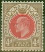 Collectible Postage Stamp from Natal 1902 4d Carmine & Cinnamon SG133 Fine Mtd Mint