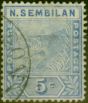 Collectible Postage Stamp from Negri Sembilan 1894 5c Blue SG4 Good Used