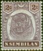 Old Postage Stamp Negri Sembilan 1898 2c Dull Purple & Brown SG6 Fine MM