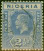 Rare Postage Stamp Nigeria 1921 2 1/2d Bright Blue SG21 Fine Used
