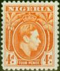 Rare Postage Stamp from Nigeria 1938 4d Orange SG54 V.F Very LMM