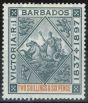 Collectible Postage Stamp from Barbados 1897 2s6d Blue-Black & Orange SG124 Fine Mtd Mint
