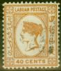 Rare Postage Stamp from Labuan 1892 40c Ochre SG47 Fine Used
