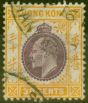 Old Postage Stamp from Hong Kong 1911 30c Purple and Orange-Yellow SG97 Fine Used
