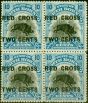 Rare Postage Stamp from North Borneo 1918 10c & 2c Blue SG223 Superb MNH Block of 4