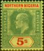 Old Postage Stamp Northern Nigeria 1911 5s Green & Red-Yellow SG38 Fine MM (2)