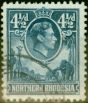 Rare Postage Stamp from Northern Rhodesia 1952 4 1/2d Blue SG37 V.F.U