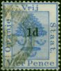 O.F.S 1890 1d on 4d Ultramarine SG57 Fine Used  Queen Victoria (1840-1901) Old Stamps