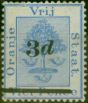 Old Postage Stamp Orange Free State 1882 3d on 4d Ultramarine SG39 Type B Good MM