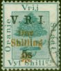 Rare Postage Stamp from Orange Free State 1902 1s on 5s Green SG138 V.F.U