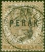 Old Postage Stamp from Perak 1882 2c Brown SG10 Type 9 Fine Used