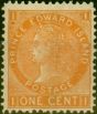 Old Postage Stamp Prince Edward Island 1872 1c Orange SG43 Fine MNH (2)