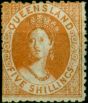 Queensland 1880 5s Pale Yellow-Ochre SG123 Good LMM 