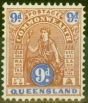 Rare Postage Stamp from Queensland 1903 9d Brown & Ultramarine SG266 Die II V.F Mtd Mint