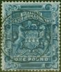 Collectible Postage Stamp from Rhodesia 1892 £1 Dp Blue SG10 V.F.U