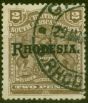 Rare Postage Stamp from Rhodesia 1909 2d Brown SG102 V.F.U