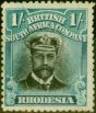 Old Postage Stamp from Rhodesia 1913 1s Black & Greenish Blue SG232 Fine Mtd Mint
