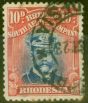Rare Postage Stamp from Rhodesia 1919 10d Blue & Red SG270 Die III Good Used