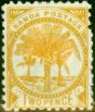 Rare Postage Stamp from Samoa 1897 2d Pale Ochre SG59c Fine Mtd Mint