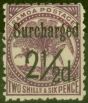 Collectible Postage Stamp from Samoa 1898 2 1/2d on 2s6d Dp Purple SG87 Fine Mtd Mint (11)