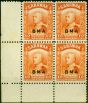 Collectible Postage Stamp from Sarawak 1945 12c Orange SG134 Fine MNH Block of 4