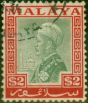 Collectible Postage Stamp Selangor 1936 $2 Green & Scarlet SG84 Fine Used