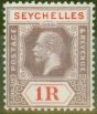 Old Postage Stamp from Seychelles 1921 1R Dull Purple & Red SG119 V.F MNH