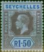 Old Postage Stamp Seychelles 1918 1R50 Reddish Purple & Blue-Blue SG95 Fine MM