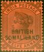 Collectible Postage Stamp from Somaliland 1903 12a Purple-Red SG20 Fine & Fresh Mtd Mint