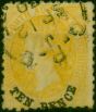 South Australia 1870 10d on 9d Yellow SG107 Fine Used . Queen Victoria (1840-1901) Used Stamps