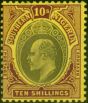 Valuable Postage Stamp from Southern Nigeria 1908 10s Grey-Black & Purple-Yellow SG31 Superb Very Lightly Mtd Mint
