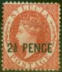 Old Postage Stamp from St Lucia 1881 2 1/2d Brown-Red SG24 Fine Lightly Mtd Mint