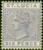 Collectible Postage Stamp from St Lucia 1885 6d Lilac SG35 Fine Mtd Mint