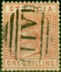 Rare Postage Stamp from St Lucia 1886 1s Orange-Brown SG36 Fine Used