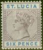 Collectible Postage Stamp from St Lucia 1891 6d Dull Mauve & Blue SG49 Fine Mtd Mint
