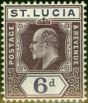 Valuable Postage Stamp from St Lucia 1905 6d Dull Purple & Violet SG72 Fine Lightly Mtd Mint