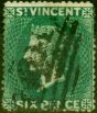 Valuable Postage Stamp from St Vincent 1873 6d Dull Blue-Green SG19 Fine Used Stamp