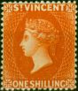Collectible Postage Stamp St Vincent 1892 1s Red-Orange SG58a V.F VLMM