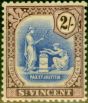 Valuable Postage Stamp from St Vincent 1924 2s Blue & Purple SG139 Fine Mtd Mint