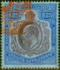 Valuable Postage Stamp Straits Settlements 1906 $25 Purple & Blue-Blue SG168 Fine Used Fiscal Cancel