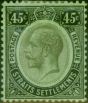 Rare Postage Stamp Straits Settlements 1914 45c Black & Green SG208 Fine MM
