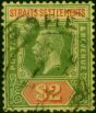 Straits Settlements 1923 $2 Green & Red-Pale Yellow SG240 Fine Used (6). King George V (1910-1936) Used Stamps
