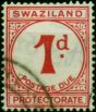 Swaziland 1933 1d Carmine SGD1 V.F.U . King George V (1910-1936) Used Stamps