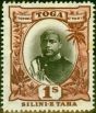 Valuable Postage Stamp from Tonga 1897 1s Black & Red-Brown SG50a No Hyphen Before TAHA Fine Mtd Mint