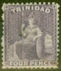 Rare Postage Stamp from Trinidad 1863 4d Dull Lilac SG70b Fine Lightly Used