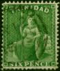 Trinidad 1863 6d Yellow-Green SG72b Fine Used  Queen Victoria (1840-1901) Valuable Stamps